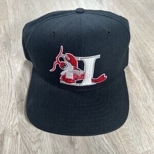 Vintage New Era Hickory Crawdads Hat‎ Snapback MLB Baseball MiLB Blue Wool USA